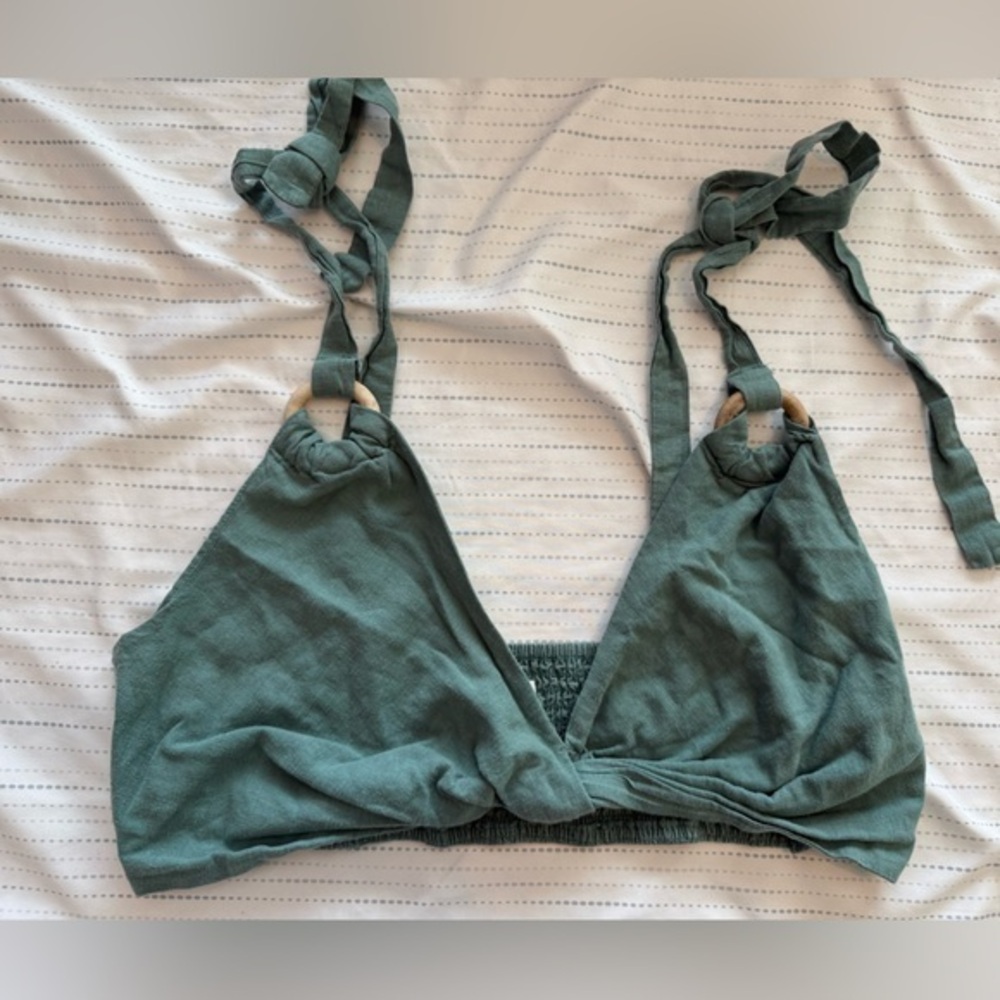 Anthropologie Linen Crop Top Medium
